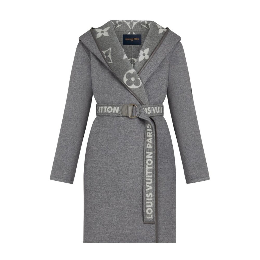 Louis Vuitton  Double Face Hooded Wrap Coat 34